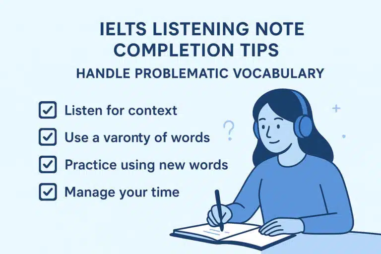 IELTS Listening Note Completion Tips: Handle Problematic Vocabulary